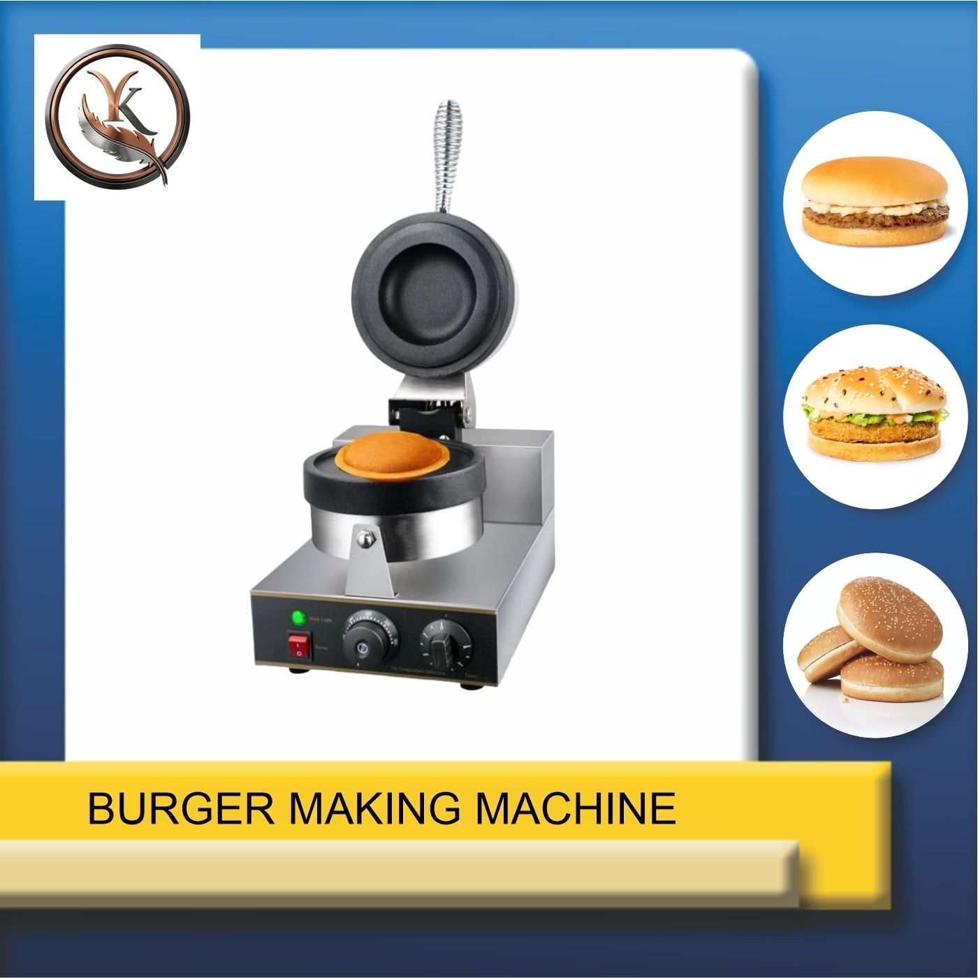 horizontal burger making machine with stand